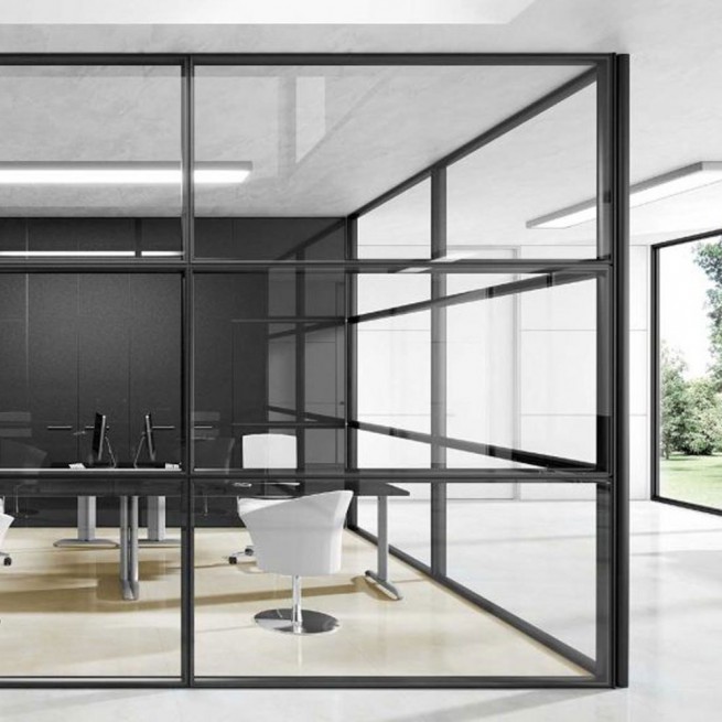 Partitii birouri Ideal Form Team, Planet Evo F100 D System Partition Double Glass
